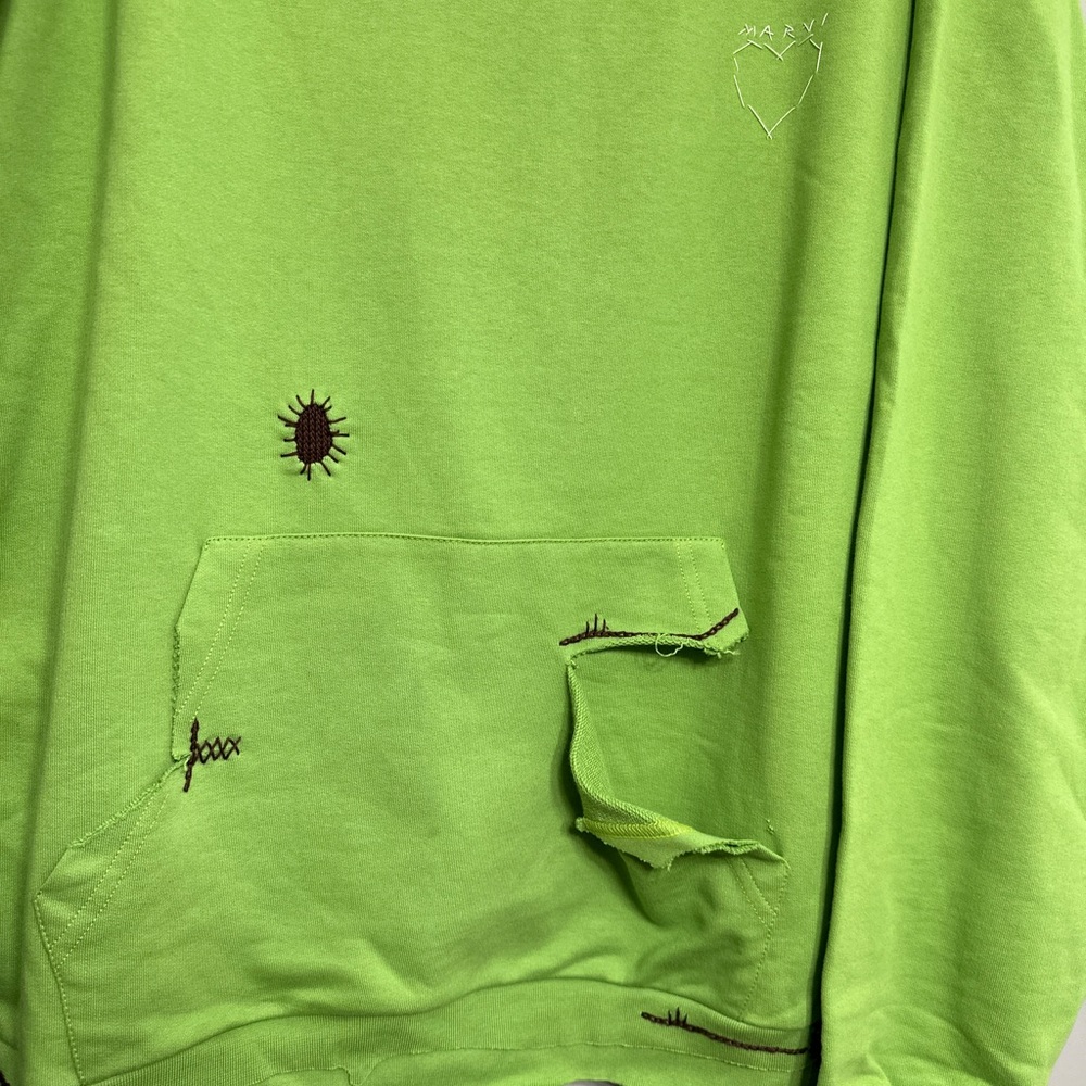Green Distressed Oversized Sweatshirt - Picture 4 of 4